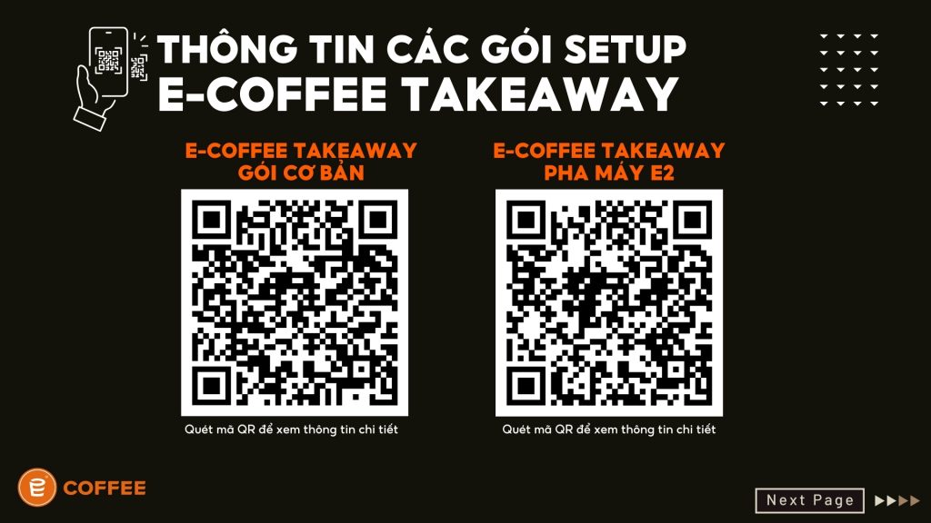 Thông tin chi tiết các gói mô hình xe cà phê lắp ghép E-Coffee TakeAway