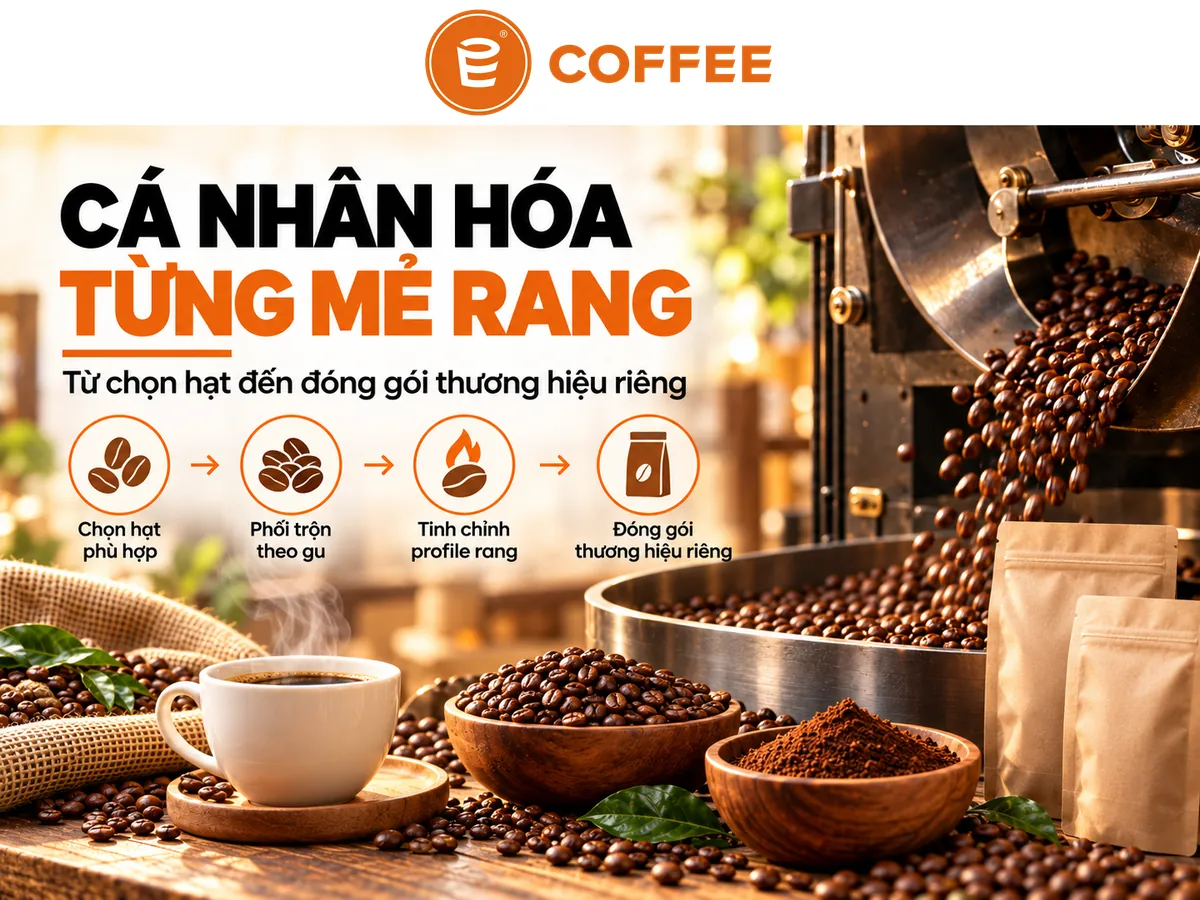 E-Coffee cá nhân hóa từng mẻ rang theo gu riêng của quán