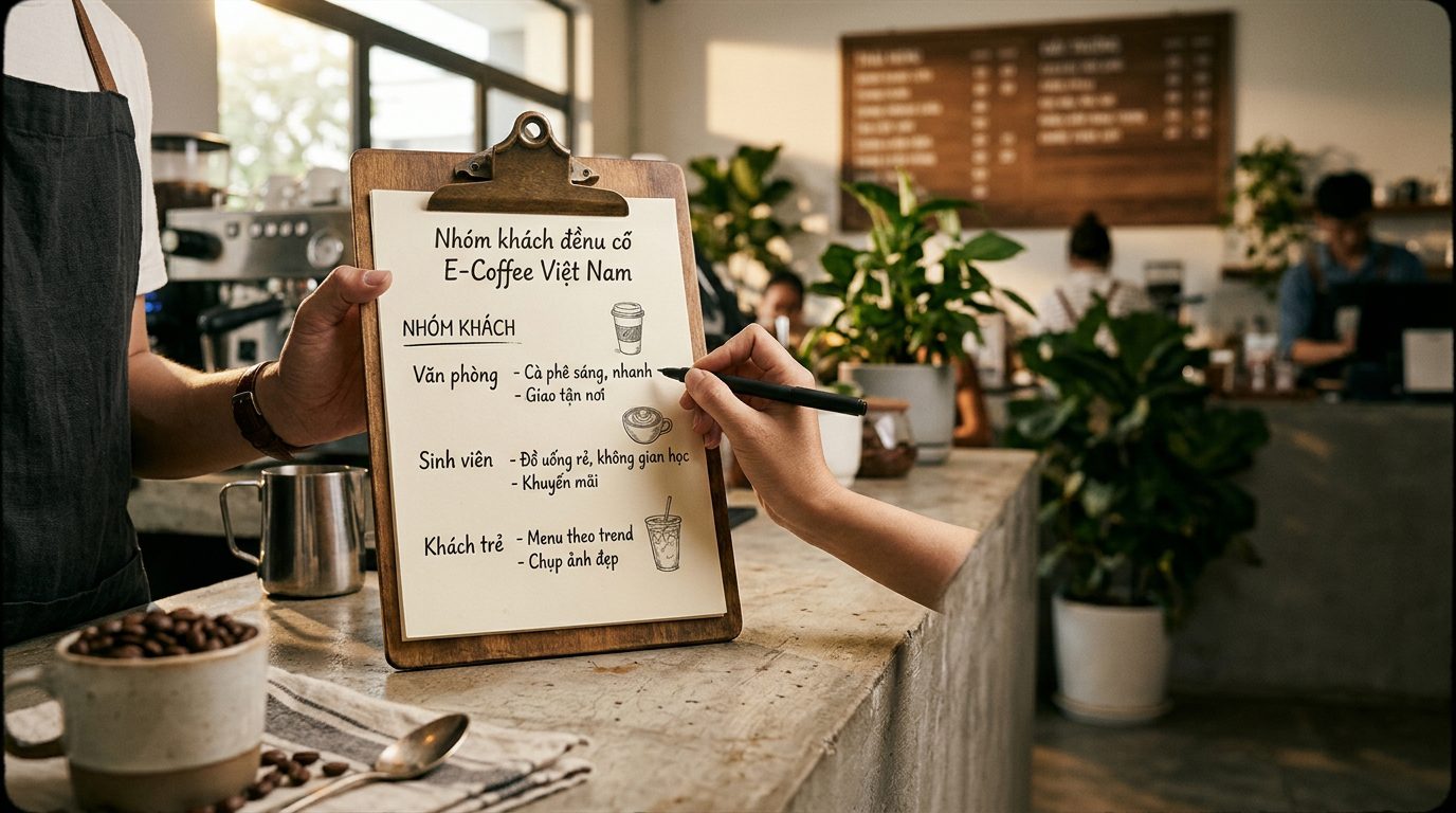 Thiết kế menu cà phê theo tệp khách: văn phòng, sinh viên và khách trẻ